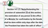 Timeline for Appointment of Ministers by the President
